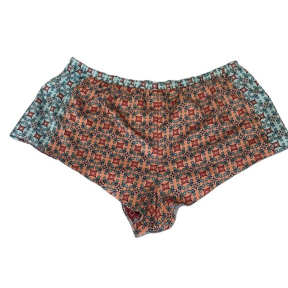 Victoria's Secret Satin Lounge Sleep Shorts Sz M BOHO Mixed Pattern 168R - Picture 2 of 9
